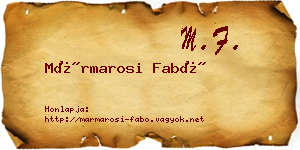Mármarosi Fabó névjegykártya